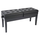 Kinsman Double Adjustable Piano Bench with Storage ~ Satin Black