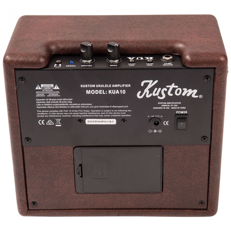 KUSTOM Ukulele Battery Powered Amp Package ~ 10W W/Straps & Piezo PickUp