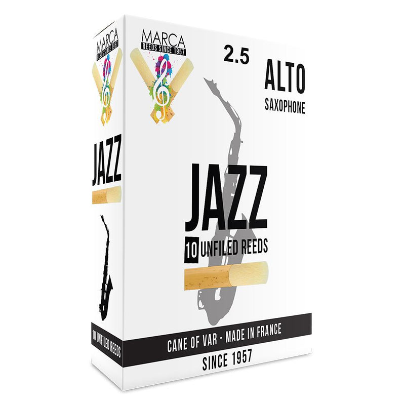 Marca Jazz Unfiled Reeds - 10 Pack - Alto Sax - 2.5