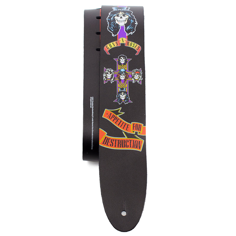 Perri's 2.5" Leather Guitar Strap ~ Guns N' Roses Appetite For Destruction