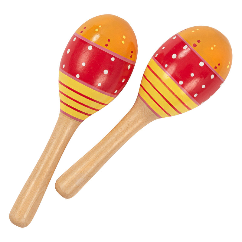 PP World 'Early Years' Wooden Maracas ~ Red/Yellow