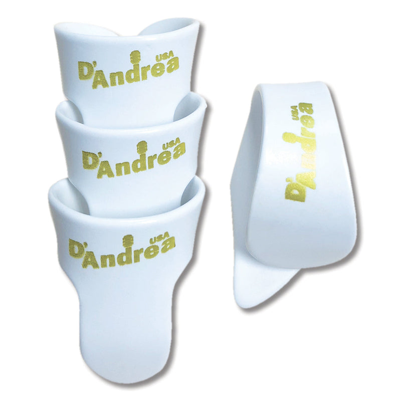 D'Andrea Large Thumb and Finger Pick Pack ~White ~ 4 Picks