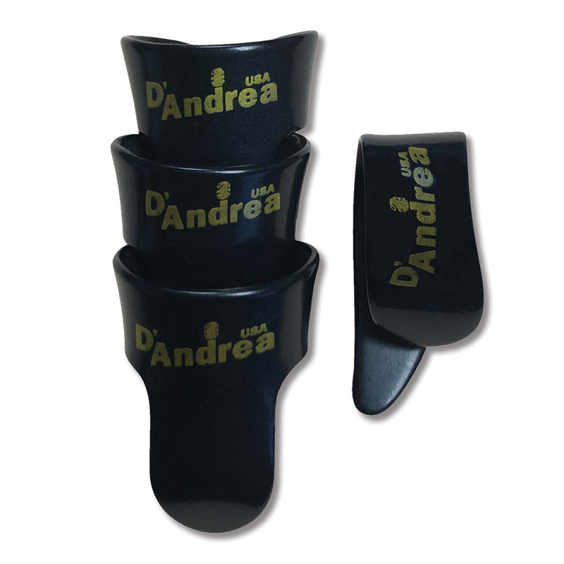 D'Andrea Medium Thumb and Finger Pick Pack ~Black ~ 4 Picks