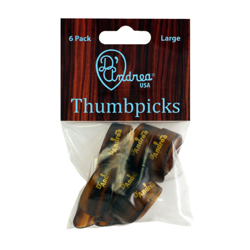 D'Andrea Large Thumb Pick Pack ~ Shell ~ 6 Picks