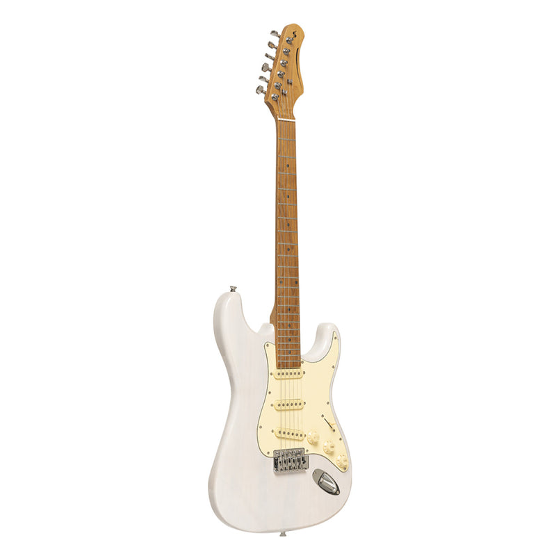 Stagg Electric guitar series 55 with solid paulownia body - White