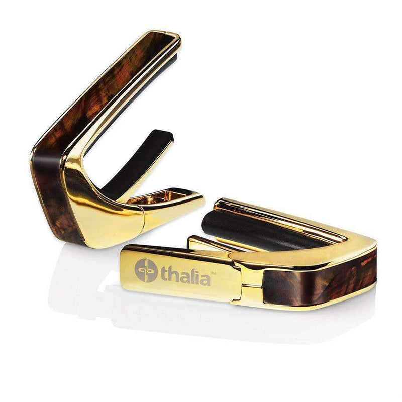 Thalia Exotic Series Shell Collection Capo ~ Gold with Tennessee Whisky Wing Inlay