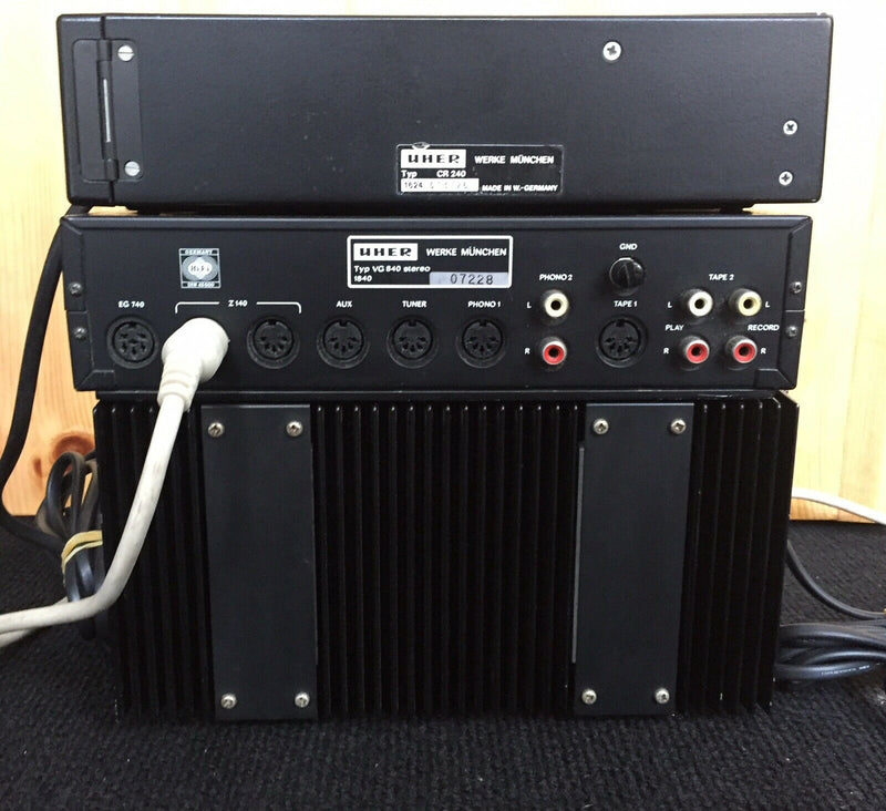 Vintage Uher CR240 - VG840 - Z140 Hi-fi Stack Cassette - Pre Amp & Power Amp