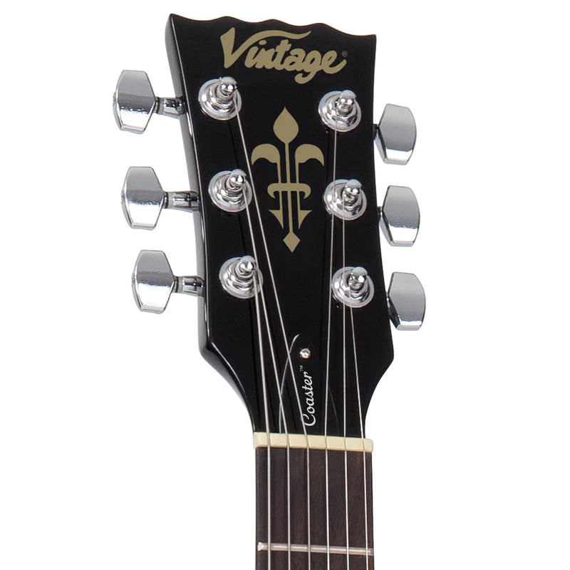 Vintage V10 Coaster Series Electric Guitar ~ Gloss Black