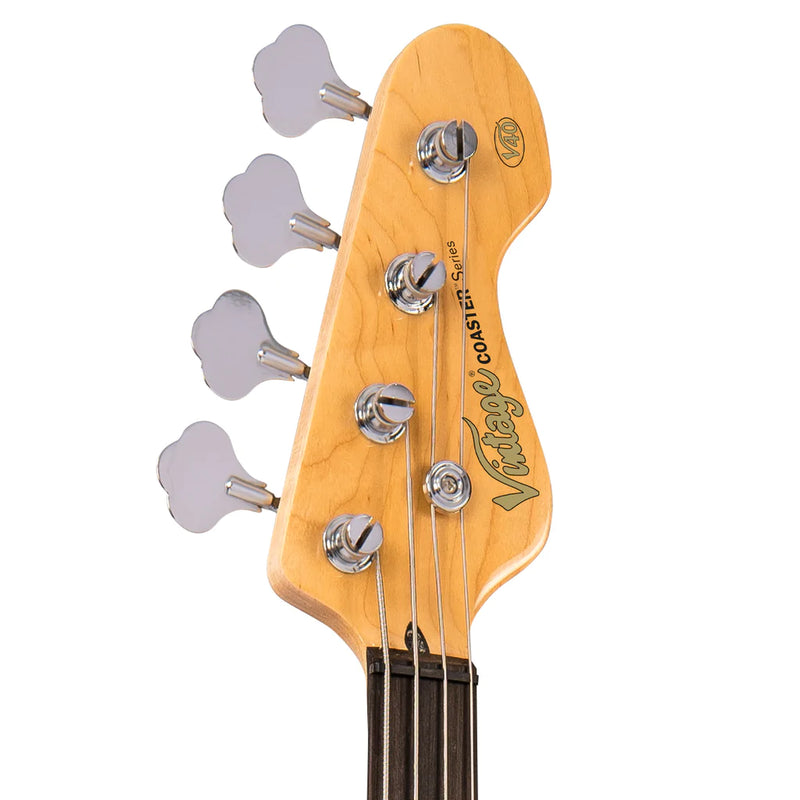 Vintage V40 Coaster Series Bass Guitar Pack ~ Gloss Black