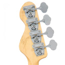 Vintage V4 Reissued Maple Fingerboard Bass Guitar ~ Firenza Red