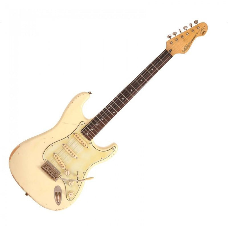 Vintage V6 THOMAS BLUG Signature Electric Guitar ~ Distressed Vintage White