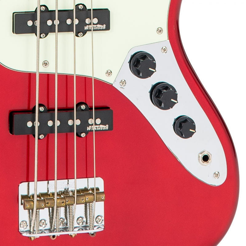 Vintage VJ74 Reissued Bass Guitar ~ Candy Apple Red