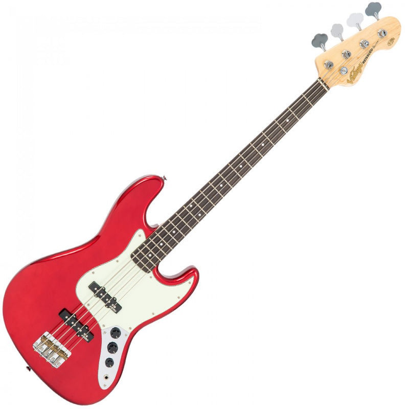 Vintage VJ74 Reissued Bass Guitar ~ Candy Apple Red