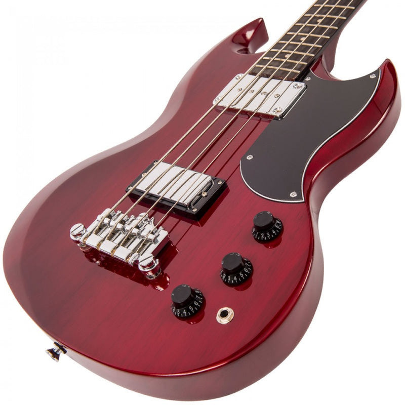 Vintage VS4 Reissued Bass Guitar ~ Cherry Red