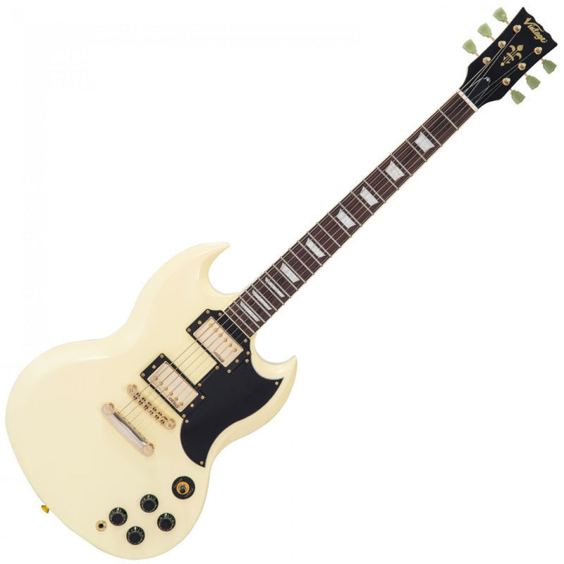 Vintage VS6 Reissued Electric Guitar ~ Vintage White/Gold Hardware