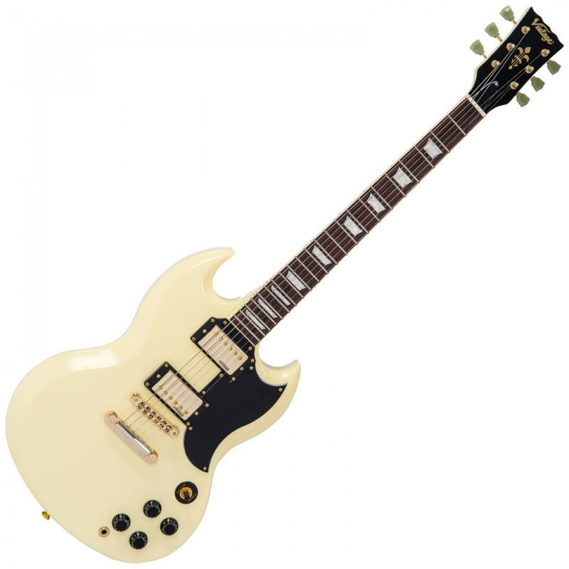 Vintage VS6 Reissued Electric Guitar ~ Vintage White/Gold Hardware