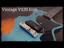 Vintage V120 Icon Electric Guitar ~ Distressed Gun Hill Blue Over Sunburst