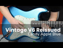 Vintage V6 Reissued Electric Guitar ~ Candy Apple Blue
