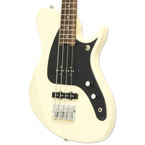 Aria Bass Guitar - JET B - See-Through Vintage White